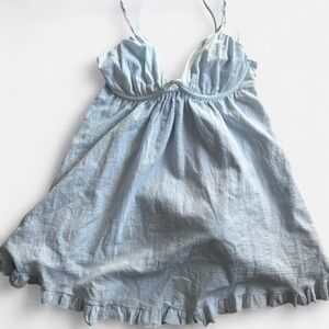 Light Blue Mini Dress with Spaghetti Straps